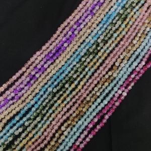 40(30”) lines Crackle Glass Beads, 8mm Round,Assorted