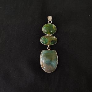 1 Piece Gemstone Pendant Silver Finish | MultiColour Centre Pendant 1 to 2.5 Inch | For Necklace Making