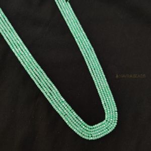 Navrabeads Emerald Green Cubic Zirconia Beads String 2x3mm – Premium CZ Faceted Crystal Spacer Beads, 14 Inch Strand, 135 Beads for Jewelry Making, Bracelet, Necklace & Earrings