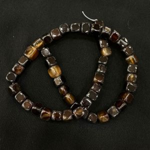 Natural Square Agate Beads, 8mm, Honey Brown 