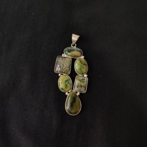 1 Piece Gemstone Pendant Silver Finish | MultiColour Centre Pendant 1 to 2.5 Inch | For Necklace Making