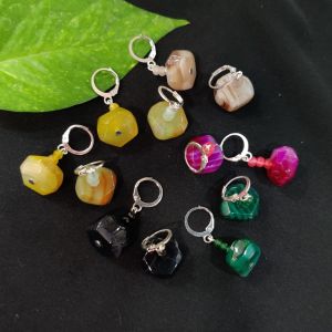 Agate (Rondelle) Earrings, Assorted, Pack Of 6 Pairs