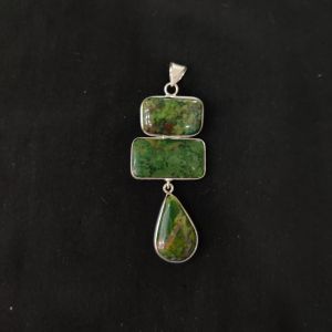 1 Piece Gemstone Pendant Silver Finish | MultiColour Centre Pendant 1 to 2.5 Inch | For Necklace Making