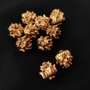 1pc Antique Gold Beads, Light weight, Lotus, 10x11mm