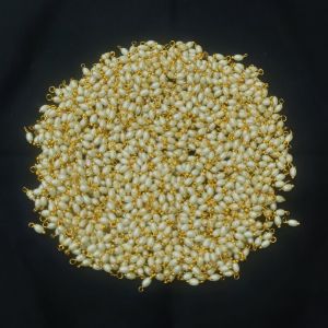 Pack of 1Kg Pearl Loreals, Micro Gold Plated, 2x3mm, Cream