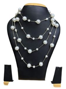 Fancy Pearl Necklace, 4 in 1 Necklace, Cream