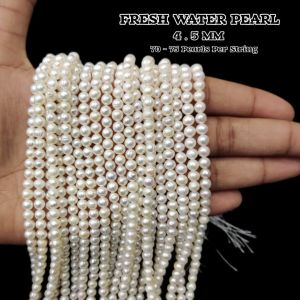 AA Quality Fresh Water Pearls, Potato, 4-5mm, Cream