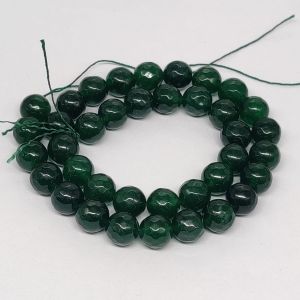 Natural Agate Beads, Faceted, 10mm, Dark Green color