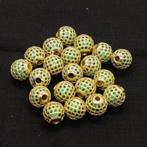 CZ Stone Balls, 10mm, Round, Green
