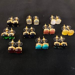 AD Round earrings, Assorted, Pack of 10 pairs