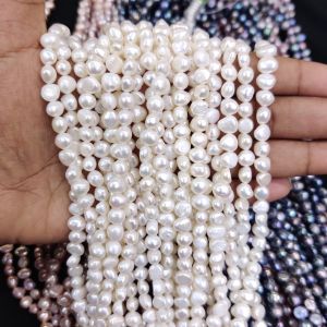 AAA Quality Fresh Water Pearls, Nugget, 5-6mm, Cream