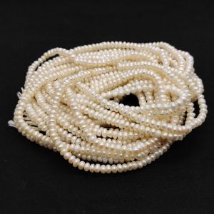 Fresh Water Pearl, Button Shape, 5 - 6mm, Cream
