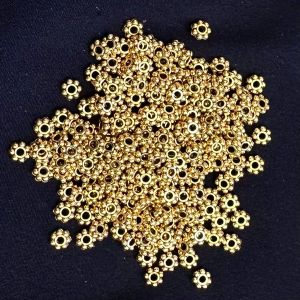 Antique Gold Beads,6 mm ,(bicone shape),Sold by 25 gms (approx 30 to 35 beads)