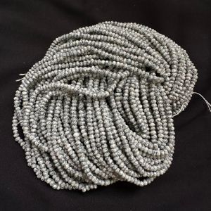 Agate Rondelle, 4x2mm, Black And White