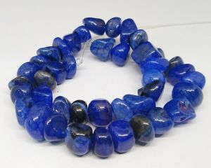 Agate Nuggets, Blue, 15" String