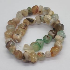 Agate Nuggets, 10mm Approx, White & Green shade