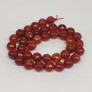 Natural Agate Beads, Round, 10mm, Brick Red
