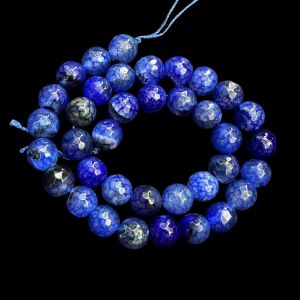 Fire Crackle Agate Beads, double colour, 10mm round, Blue