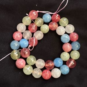 Agate Beads, double colour, 10mm round, Multicolour