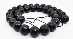 Agate beads, Round, 12mm, Black