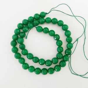 Natural Agate Beads, Faceted, 8mm, Green