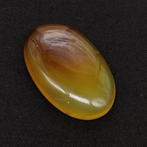 Lace/Banded Agate Cabochon, Oval, Brownish Yellow