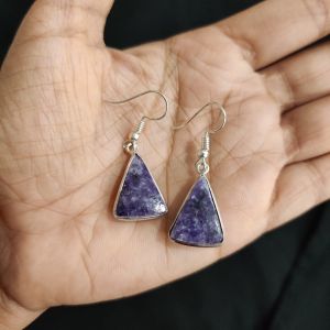 Navrabeads Amethyst Druzy Hook Earrings | Elegant Dangle Earrings for Women