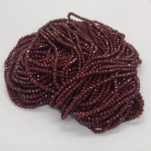 Glass Opaque Crystals, Rondelle, 3mm, Brownish maroon