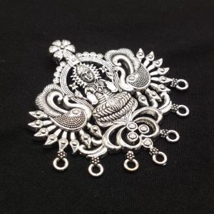 Antique Silver Metal (Lakshmi) Peacock Pendant