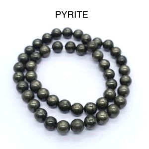 Natural Gemstone Beads, (PYRITE) 8mm