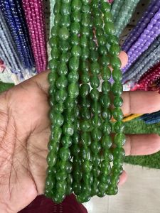 Natural Quartz Beads, (Oval), 6x9mm, Olive Green
