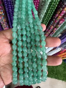 Natural Quartz Beads, (Oval), 6x9mm, Spring Green
