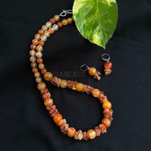 Onyx Necklace with matching Gemstone chips