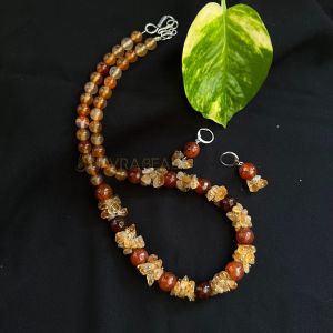 Onyx Necklace with matching Gemstone chips