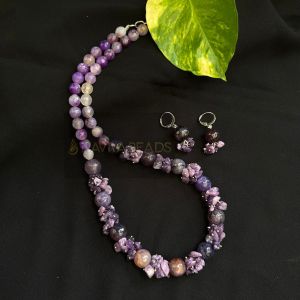 Onyx Necklace with matching Gemstone chips