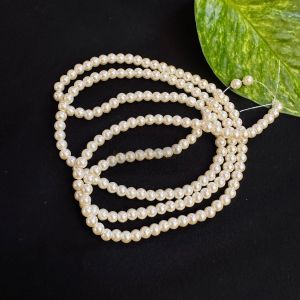 Glass Pearl Beads, 4mm, Cream
