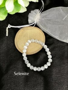 Gemstone Bracelet , Selenite