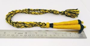 Back rope (Dori), Cotton, 8" Long, 14" Adjustable(twisted), Yellow & Dark Green