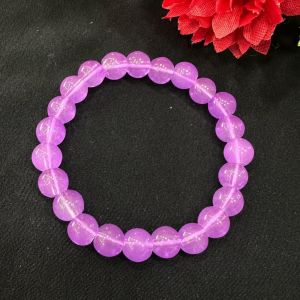 Glass Beads Elastic Bracelet, Lavender