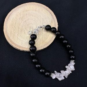 Glass Beads With (Rainbow Moonstone) Gemstone Chip Bracelet