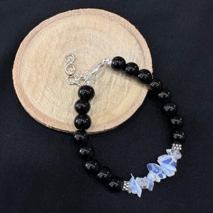 Glass Beads With (Opalite) Gemstone Chip Bracelet