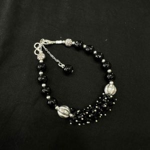 Agate Bracelet With Agate Loreals, Black