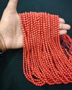  Taiwanese Bamboo Coral Beads, 5mm, Round, Orange