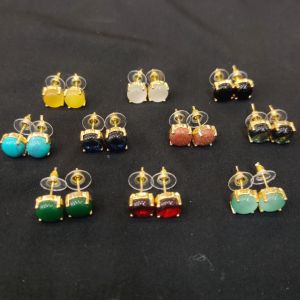 AD Round earrings, Assorted, Pack of 10 pairs 