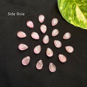 Hydro Flat Teardrop Crystals, Side Hole, Briolette, (Light Pink),Pack of 17