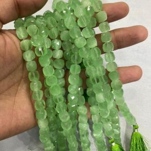 Monolisa Laser Cut Square Beads, 8mm, Light Green