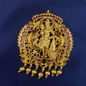 Murugar Antique Pendant, Pink