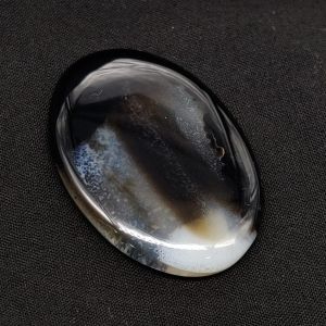 Lace/Banded Agate Cabochon, Oval, Brown And White
