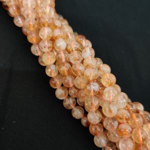 Navrabeads Citrine Stone Beads 8mm – 15 Inch String | Approx. 44–48 Beads for Jewellery Making