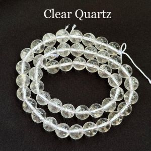 Natural Gemstone Beads, Clear Quartz (Spatik), 8mm